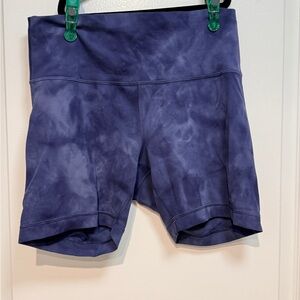 lululemon athletica Blue Tie-Dye Bike Shorts